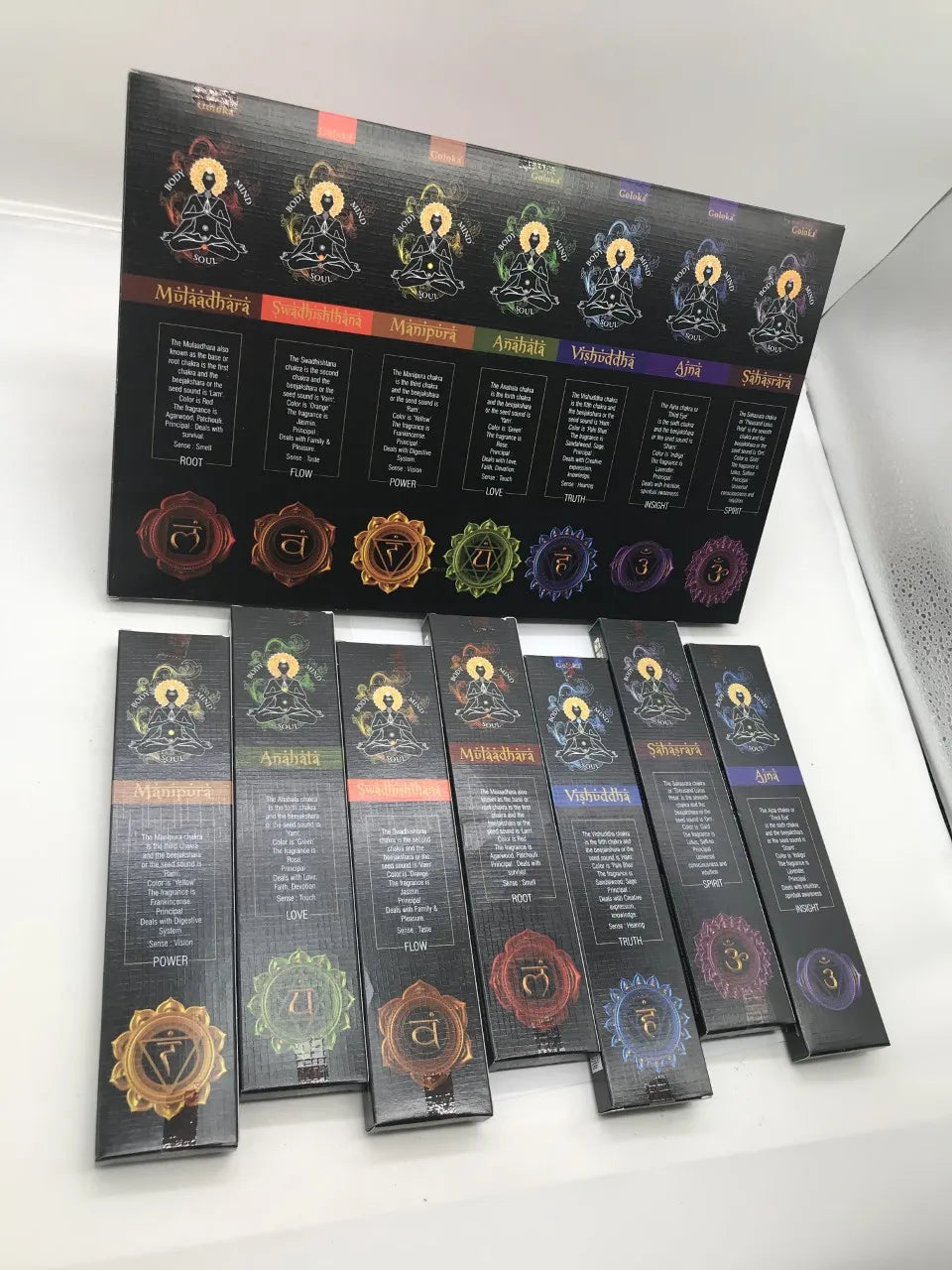 Set de Inciensos de los 7 Chakras – Aromas Sagrados para Equilibrio, Energía y Sanación Interior