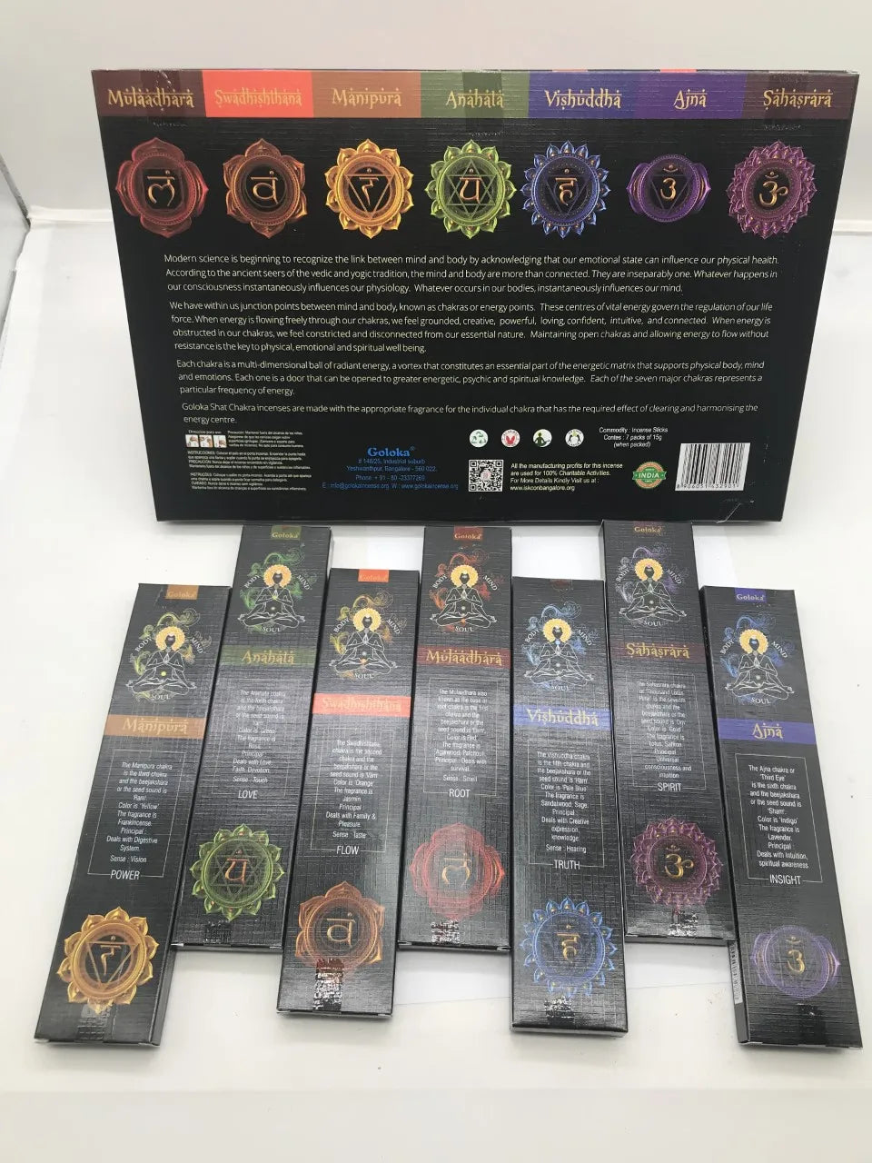 Set de Inciensos de los 7 Chakras – Aromas Sagrados para Equilibrio, Energía y Sanación Interior