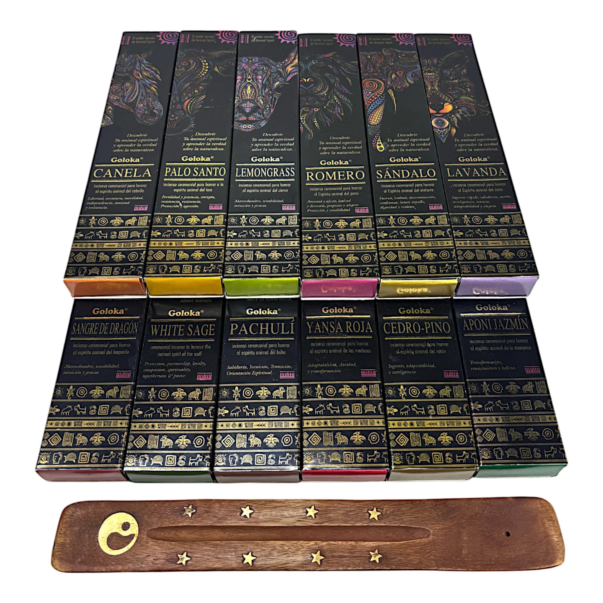 Set Premium de Inciensos Naturales Goloka con Porta Incienso – Aromas Ancestrales para Limpieza, Protección y Armonía