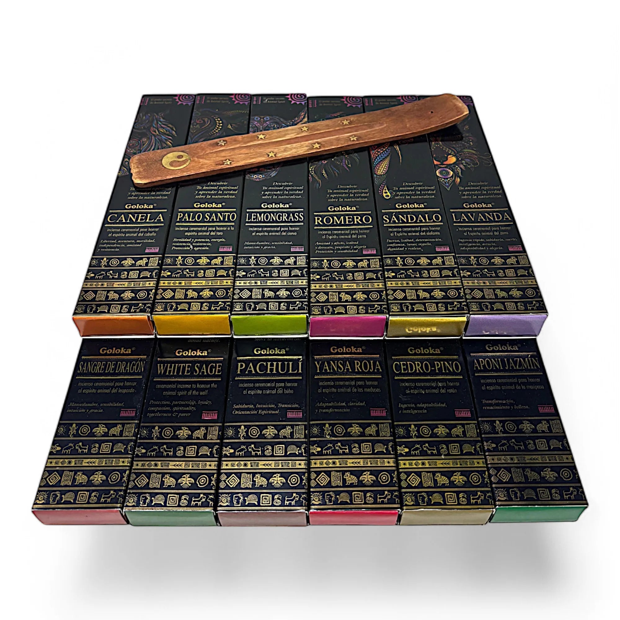 Set Premium de Inciensos Naturales Goloka con Porta Incienso – Aromas Ancestrales para Limpieza, Protección y Armonía